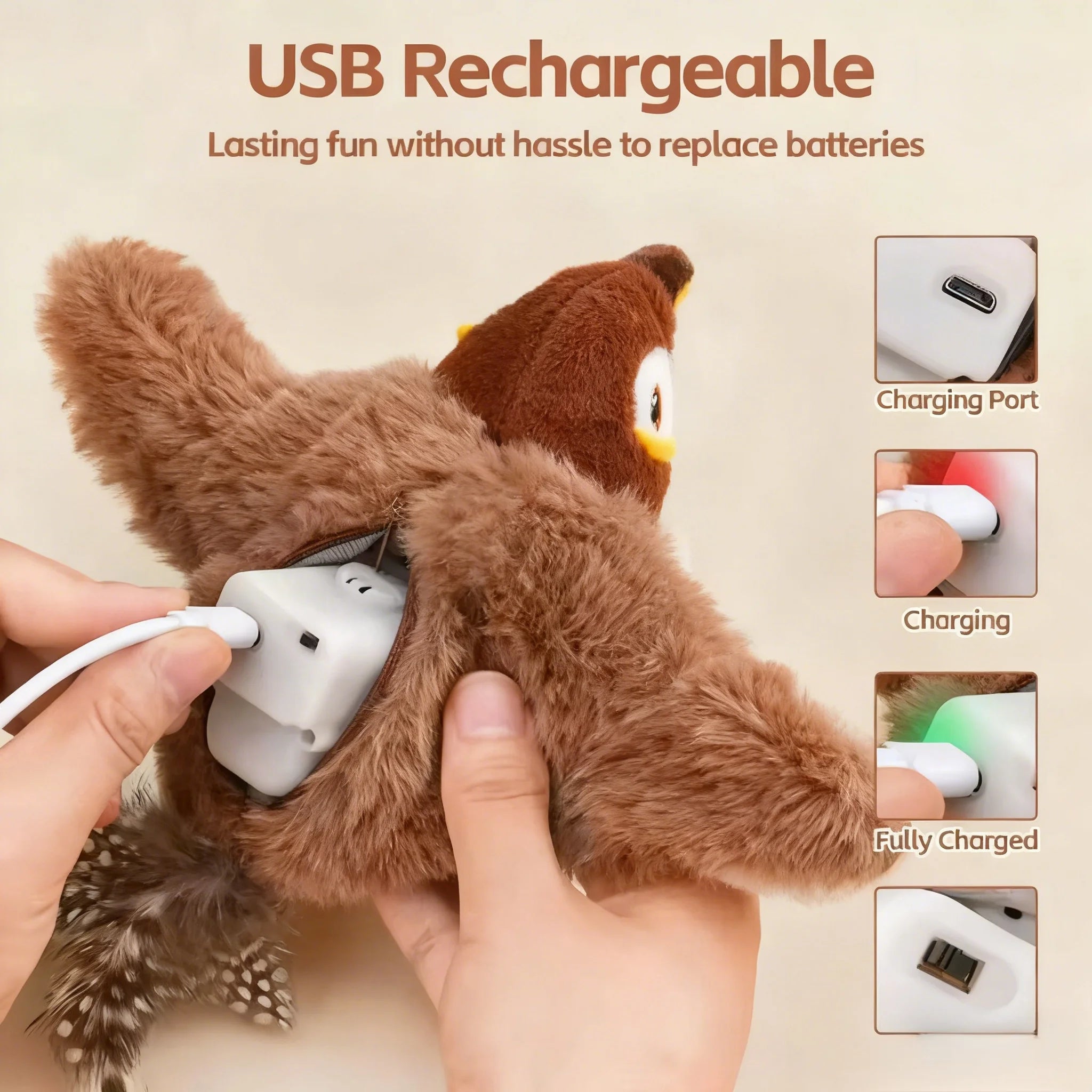 Interactive Flapping Bird Cat Toy